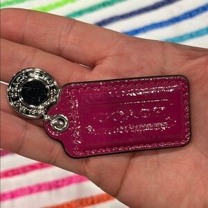 Coach Magenta Keychain‎ with Silver Charm